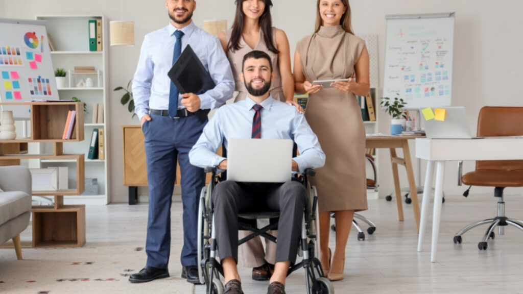 A workplace team including a colleague who uses a wheelchair, the independent life a Camarillo limited conservatorship attorney plans around