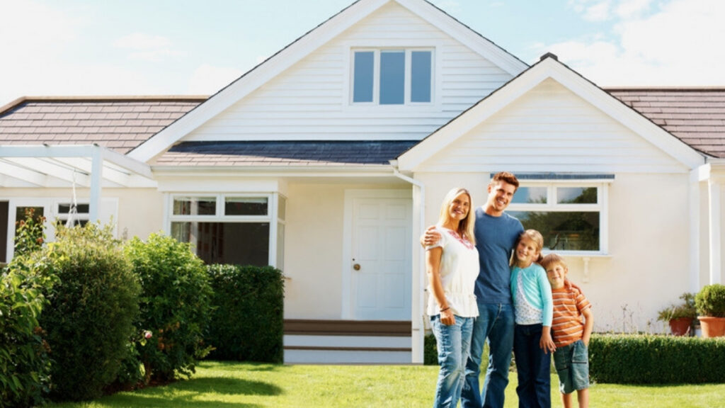 A Conejo Valley family outside their house, clients of estate planning attorneys serving Ventura and Los Angeles Counties